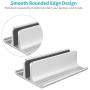 Vertical Laptop Stand Holder Adjustable Desktop Notebook Dock Space-Saving Three-in-one for All MacBook Pro Air, Mac,HP, Dell, Microsoft Surface,Lenovo, up to 17.3 inch Silver