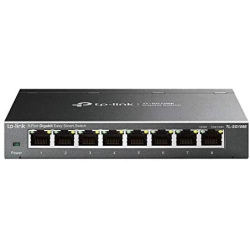 TP-Link 8 Port Gigabit Switch | Easy Smart Managed | Plug & Play | Limited Lifetime Protection | Desktop/Wall-Mount | Sturdy Metal w/ Shielded Ports | Support QoS, Vlan, IGMP and LAG (TL-SG108E) TP-Link 8 Port Gigabit Switch | Easy Smart Managed | Plug & Play | Limited Lifetime Protection | Desktop/Wall-Mount | Sturdy Metal w/ Shielded Ports | Support QoS, Vlan, IGMP and LAG (TL-SG108E)