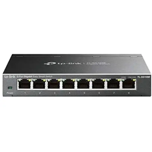 TP-Link 8 Port Gigabit Switch | Easy Smart Managed | Plug & Play | Limited Lifetime Protection | Desktop/Wall-Mount | Sturdy Metal w/ Shielded Ports | Support QoS, Vlan, IGMP and LAG (TL-SG108E)