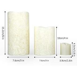 Furora LIGHTING LED Flameless Candles with Remote Control, Set of 8, Real Wax Battery Operated Pillars and Votives LED Candles with Flickering Flame and Timer Featured - Crystallized Ivory