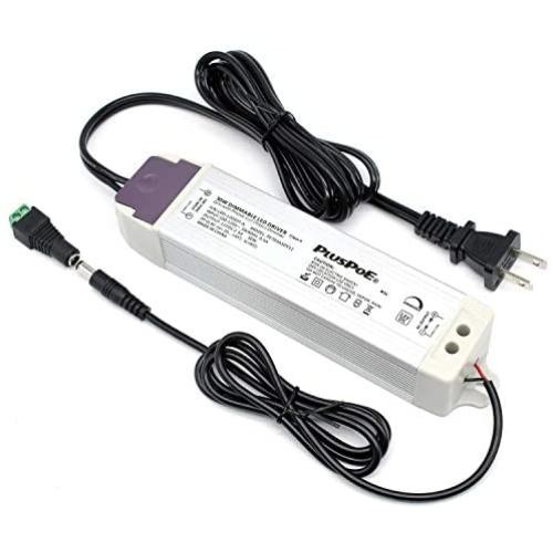 PLUSPOE 12V 30W Power Supply Driver TRIAC Dimmable Transformer for LED Flexible Strip Light (Works with Standard Wall AC Dimmers)