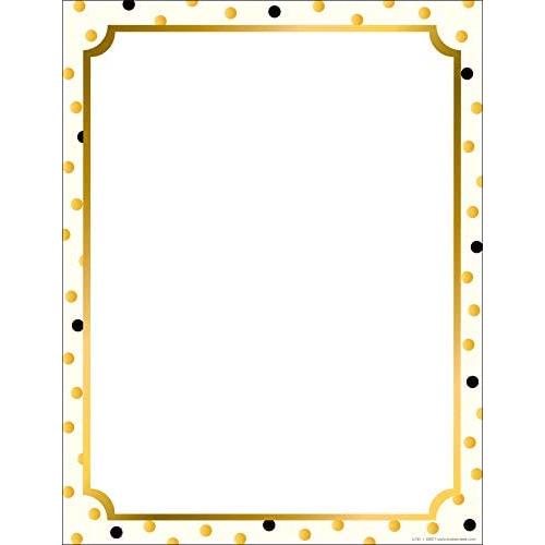 Barker Creek Designer Computer Paper, Gold, 8.5” x 11”, Decorative Printer Paper, Stationery, 50 Sheets per Pkg, Home, School and Office Supplies (741)
