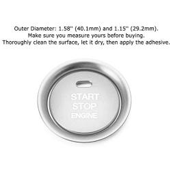 iJDMTOY 2pc Set Silver Aluminum Keyless Engine Push Start Button & Surrounding Decoration Ring Compatible With Mazda 3 6 CX-3 CX-5 CX-9 MX-5 w/Push Start Engine Feature