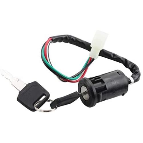 WOOSTAR 4 Pin Ignition Key Switch Set Replacement for Chinese 50cc 70cc 90cc 110cc 125cc Scooter ATV Dirt Pocket Bike Go Kart