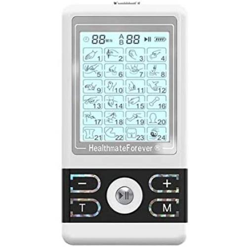 24 Modes Best tens EMS nmes Unit Machines Electric Electron Electronic Pulse Back Neck Legs Massagers Handheld for Back Neck Shoulder Knee Pain tmj Replacement Pads HealthmateForever BM24AB