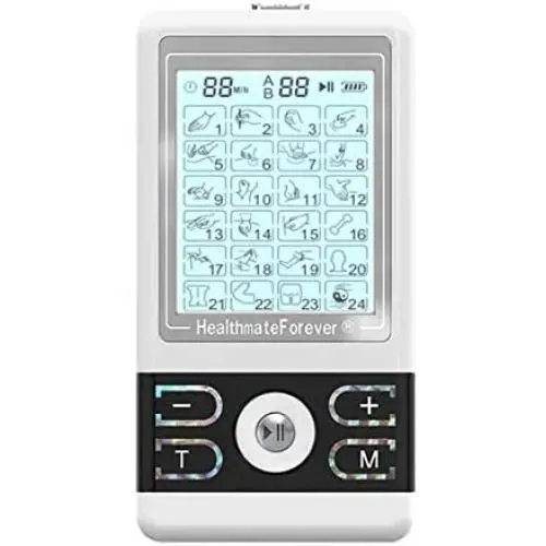 24 Modes Best tens EMS nmes Unit Machines Electric Electron Electronic Pulse Back Neck Legs Massagers Handheld for Back Neck Shoulder Knee Pain tmj Replacement Pads HealthmateForever BM24AB