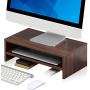FITUEYES Computer Monitor Stand Clamp Desk TV Shelf Risers 16.7 inch 2 Tiers Monitor Stand Save Space DT204203WB