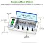 EBL 906 Smart Charger for AA AAA C D 9V Rechargeable Batteries with 4 Pieces 5000mAh C Rechargeable Batteries