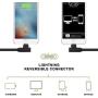 MFI Certified 5 Pack(3/6/6/10/10FT) Right Angle iPhone Cable Lightning Fast Charger Nylon Braided Data Cord 90 Degree Elbow for Game Video Compatible with iPhone 12 11 Pro Max XR XS Max iPod (Black)