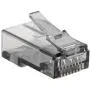 Monoprice 8P8C RJ45 Plug with Inserts for Solid Cat6 Ethernet Cable - Black (100 Pcs/Pack) Gold Plated Contacts, Model:139230
