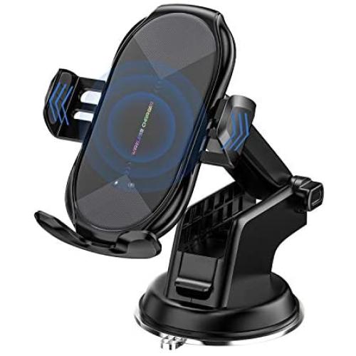 Wireless Car Charger Mount, Auto-Clamping Qi 10W 7.5W Fast Charging Car Phone Holder Air Vent Compatible withiPhone11/11Pro/11ProMax/XSMax/XS/X/8/8+ Samsung S10/S10+/S9/S9+/S8/S8+/Note and More