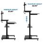 Mount-It Mobile Stand Up Desk / Height Adjustable Computer Work Station Rolling Presentation Cart With Monitor Arm (MI-7942B), Black