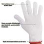 Hand Working Gloves Safety Grip Protection Work Gloves Men Women BBQ Thicker Industry Knitted Cut Repair Gloves Durable String Knit Light Weight for Work Safety Thick Cotton (6 Pairs)