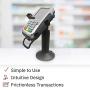 DCCStands Swivel and Tilt Verifone Vx805 Terminal Stand, Screw-in and Adhesive with Key Locking Mechanism