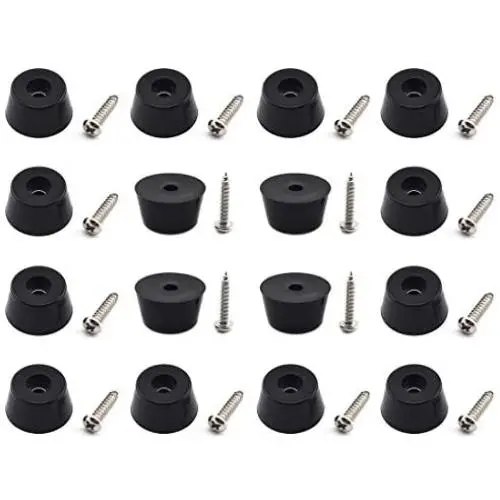 SDTC Tech 16-Pack Rubber Feet with Built in Stainless Steel Washer, Round Non-Slip Furniture Pads (25x20x13mm / D1xD2xH) with Screws for Cutting Board, Electronics, Amps, Cabinet, Chairs etc. SDTC Tech 16-Pack Rubber Feet with Built in Stainless Steel Washer, Round Non-Slip Furniture Pads (25x20x13mm / D1xD2xH) with Screws for Cutting Board, Electronics, Amps, Cabinet, Chairs etc.
