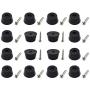 SDTC Tech 16-Pack Rubber Feet with Built in Stainless Steel Washer, Round Non-Slip Furniture Pads (25x20x13mm / D1xD2xH) with Screws for Cutting Board, Electronics, Amps, Cabinet, Chairs etc.