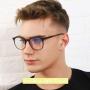 Blue Light Blocking Computer Glasses Round for Men/Women Anti Eyestrain Anti Glare Lens Lightweight Frame Eyeglasses Tortoise Frame UV400 Protection Clear Lens (No Magnification)