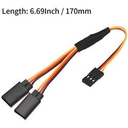 uxcell RC Products 3 Way Servo Wire for JR Futaba Extension Cord 60 Core 170mm 3 Pin in Brown/Red/Orange 2pcs