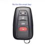 Lcyam 2Pcs Black Soft Material Silicone 4 Buttons Key Fob Cover Case Fits for 2019 2020 2021 Toyota RAV4 XLE Camry Hybrid XSE Corolla Avalon Smart Key