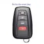 Lcyam Black Red Soft Material Silicone 4 Buttons Key Fob Cover Case Fits for 2019 2020 2021 Toyota RAV4 XLE Camry Hybrid XSE Corolla Avalon Smart Key