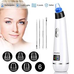 Blackhead Remover, Pore Vacuum Electric Blackhead Vacuum Extractor Clean Tool - Comedo Pore Beauty Device with 6 Probes for Blackhead Remover Vacuum Suction Cleanser Microdermabrasion Pimple Extractor