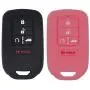 LemSa 2Pcs Keyless Entry Remote Car Smart Key Fob Outer Shell Cover Soft Rubber Protective Case for Honda Civic Accord Pilot CR-V Pilot EX EX-L 2019 2018 2017 2016 2015 A2C81642600, Black+Pink