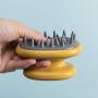Spa Massage Hair Comb Handheld Silicone Scalp Shampoo Massage Brush Shower Bath Comb Hairbrush Soft Styling Tool (Yellow)