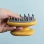 Spa Massage Hair Comb Handheld Silicone Scalp Shampoo Massage Brush Shower Bath Comb Hairbrush Soft Styling Tool (Yellow)