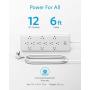 Anker Power Strip Surge Protector (2 × 4000 Joules), PowerExtend Strip 12 Outlets with Flat Plug, 1875W Output, 8ft Extension Cord, Dual Surge Protection for Office, Home