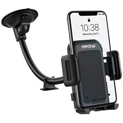 Mpow Car Phone Mount, Long Arm Windshield Phone Holder, Washable Suction Cup Car Mount Compatible with iPhone 12 11 Pro Max, XS Max, XS, XR/X/8/7/6 Plus Etc