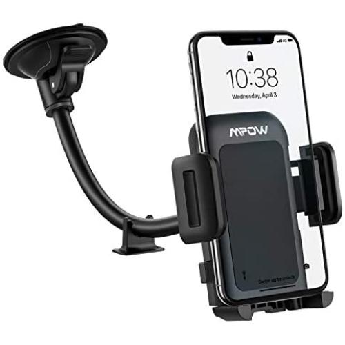 Mpow Car Phone Mount, Long Arm Windshield Phone Holder, Washable Suction Cup Car Mount Compatible with iPhone 12 11 Pro Max, XS Max, XS, XR/X/8/7/6 Plus Etc Mpow Car Phone Mount, Long Arm Windshield Phone Holder, Washable Suction Cup Car Mount Compatible with iPhone 12 11 Pro Max, XS Max, XS, XR/X/8/7/6 Plus Etc