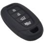 WEIBISS 2 Pack 4 Buttons Smart Rubber Key Fob Remote Cover Keyless Entry Case Holder Protector Skin Compatible with Hyundai Kona Azera Grandeur IG, Black Blue
