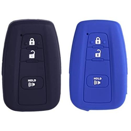 2Pcs XUHANG Sillicone key fob Skin key Cover Remote Case Protector Shell for 2016 2017 Prius 2018 2019 C-HR Smart Remote black blue 2Pcs XUHANG Sillicone key fob Skin key Cover Remote Case Protector Shell for 2016 2017 Prius 2018 2019 C-HR Smart Remote black blue