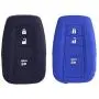 2Pcs XUHANG Sillicone key fob Skin key Cover Remote Case Protector Shell for 2016 2017 Prius 2018 2019 C-HR Smart Remote black blue