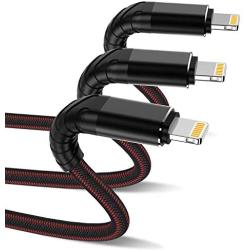 3Pack 3ft iPhone Charger, CyvenSmart 3 Foot iPhone Charging Cable, Nylon Braided Data Sync 3 Feet Lightning Charger Cable Cord for iPhone Case 11/11 Pro /11 Pro Max/XS/XS Max/XR/X / 8, iPad