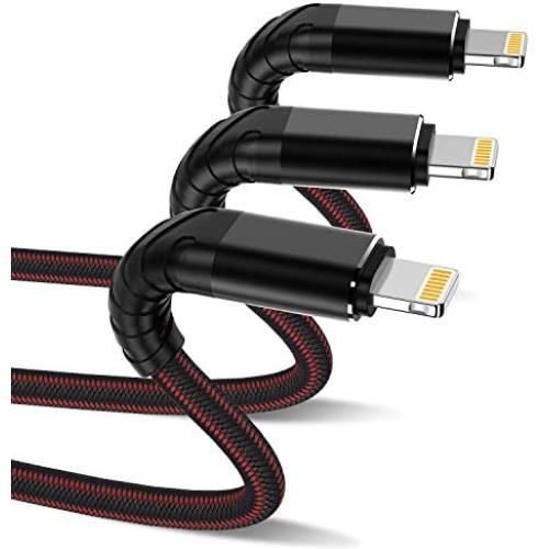 3Pack 3ft iPhone Charger, CyvenSmart 3 Foot iPhone Charging Cable, Nylon Braided Data Sync 3 Feet Lightning Charger Cable Cord for iPhone Case 11/11 Pro /11 Pro Max/XS/XS Max/XR/X / 8, iPad