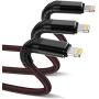 3Pack 3ft iPhone Charger, CyvenSmart 3 Foot iPhone Charging Cable, Nylon Braided Data Sync 3 Feet Lightning Charger Cable Cord for iPhone Case 11/11 Pro /11 Pro Max/XS/XS Max/XR/X / 8, iPad