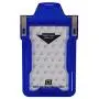 Identity Stronghold - Secure RFID Badge Holder for 1 Card - Heavy Duty Hard Plastic ID Badge Holder - USA Molded and Assembled - FIPS 201 Approved RFID Blocking Security - Blue