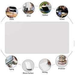 HOMECAS Desk Pad,Office Desk Mat Blotter,35'' x 18'' Upgraded PU Leather Desk Protector Cover Large Mouse Pad, Waterproof Writing Mat for Office/Home/Computer,Dual Use (Gray & Silver)