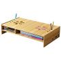 Wood Laptop Riser Stand for Desk with Adjustable Height & Air Vents - Laptop Desk Organizer - Minimal Laptop Stand & Ventilation - Monitor Stand Riser
