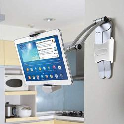 CTA Digital: 2-in-1 Kitchen Tablet Stand Wall/Desktop Mount W/Stylus for 7-13'' Tablets/iPad 10.2-Inch(7th & 8th Gen)/12.9-Inch iPad Pro/11-Inch iPad Pro/Air 3/Galaxy Tab A 10.1/Surface Pro 6 & More