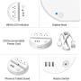 Nightstand Power Strip with USB - NTONPOWER 3 Outlets 3 USB Desktop Charging Station, 5ft Extension Cord with Switch Control and Phone/Tablet Holder for Home, Cruise Ship, Hotel and Office (White)