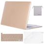 MOSISO Compatible with MacBook Pro 16 inch Case 2020 2019 Release A2141 with Touch Bar Touch ID, Protective Plastic Hard Shell Case & Keyboard Cover & Screen Protector & Storage Bag, Gold