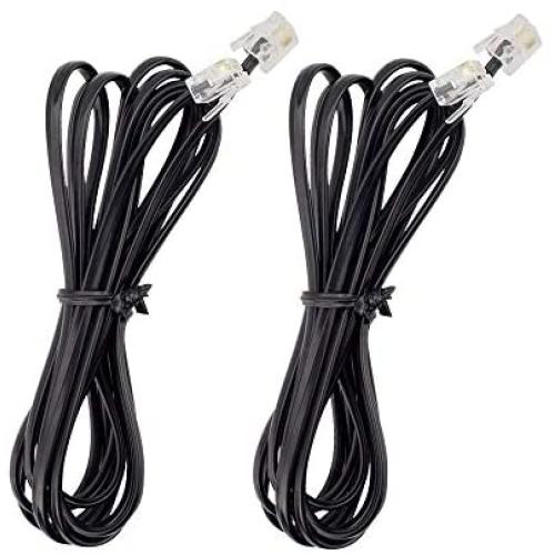 SINCODA 2 Pack 6ft Phone Telephone Extension Cord Cable Line Wire with Standard RJ11 6P4C Plugs for Landline Telephone (2PCS 6FT Telephone Extension Cord)
