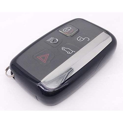Soft TPU Remote Holder Skin Protector Key Fob Cover Case Fit for Range Rover Discovery Sport Land Rover LR2 LR4 Evoque Jaguar XF XJ XJL XE Key Fob (Black)