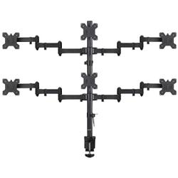 Suptek Hex LED LCD Monitor Stand up Desk Mount Extra Tall 31.5 inch Pole Heavy Duty Fully Adjustable Stand for 6 / Six Screens up to 27 inch (MD68126)