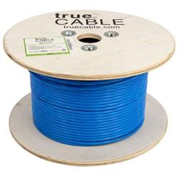 trueCABLE Cat6 Plenum (CMP), 500ft, Blue, 23AWG 4 Pair Solid Bare Copper, 550MHz, ETL Listed, Unshielded Twisted Pair (UTP), Bulk Ethernet Cable