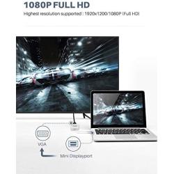 VicTsing Mini DisplayPort (Thunderbolt) to VGA Adapter, 1080P Full HD Gold Plated DP to VGA for Apple MacBook, MacBook Pro, MacBook Air, iMac, Mac Mini, Mac Pro,White