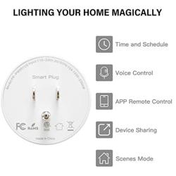 FRANKEVER Smart Plug, Smart outlets, No Hub Required, Wi-Fi Smart Mini Socket Outlet Compatible, Compatible with Alexa, Google Home and IFTTT 2 Pack