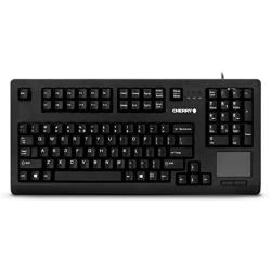 Cherry Compact QWERTY Mechnical USB Keyboard with Touchpad - 104 Keys, 16'' Wide, Black (G80-11900LUMEU-2)